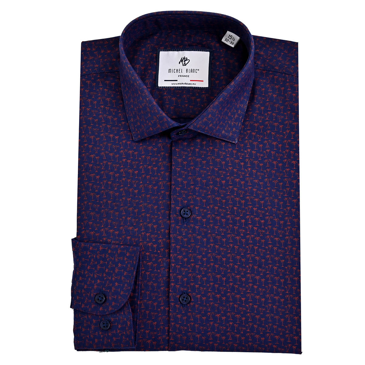 Camisa De Manga Larga Con Estampado De Palma Morada