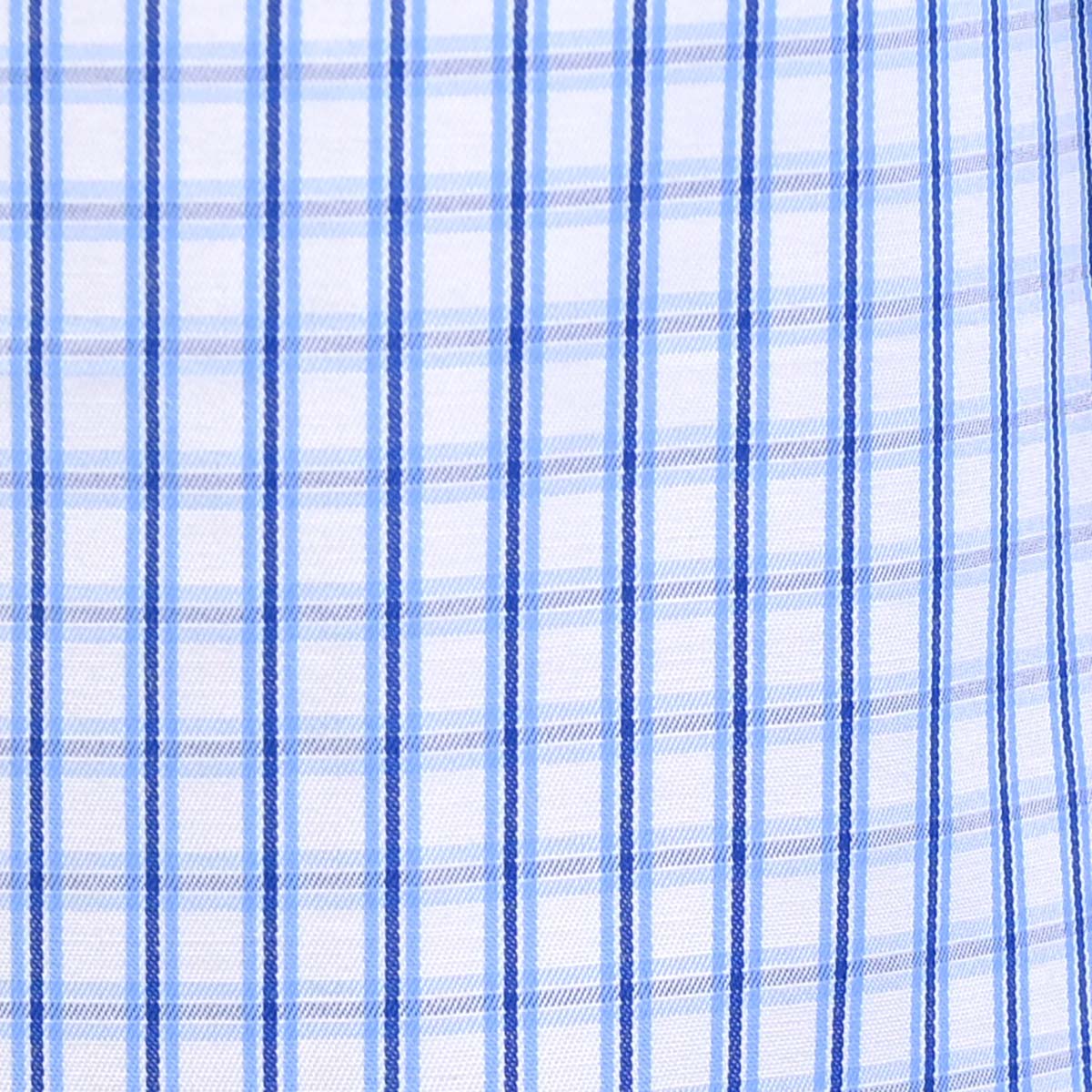Camisa A Cuadros De Manga Larga En Azul Pacifico Y Blanco
