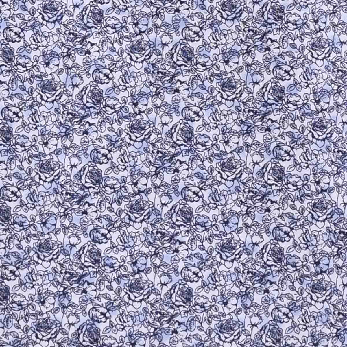 Camisa de playa con estampado floral navy