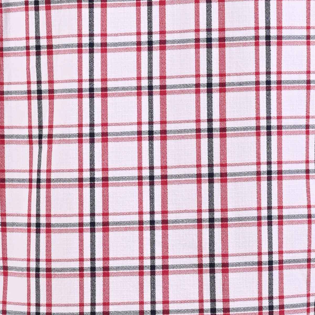 Camisa manga corta blanca con rayas rojas y azul