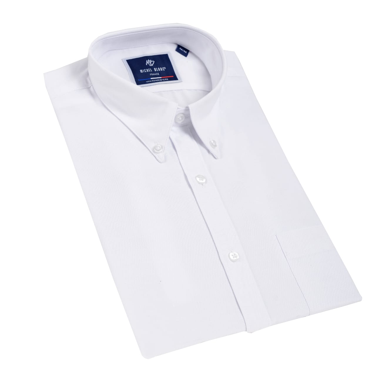 Camisa Casual Manga Larga Blanco Con Botón Down