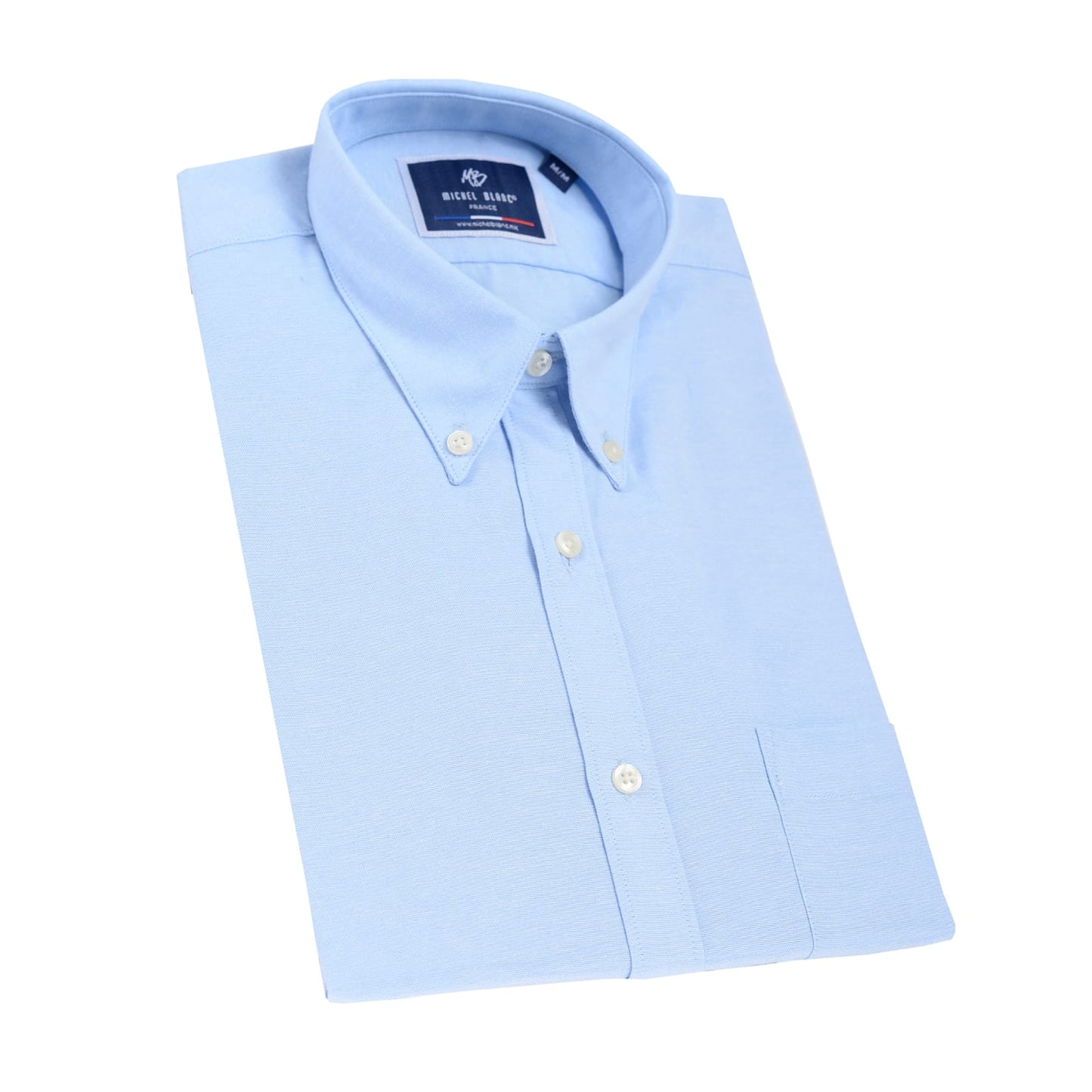 Camisa Casual Manga Larga Botón Down En Azul Cielo