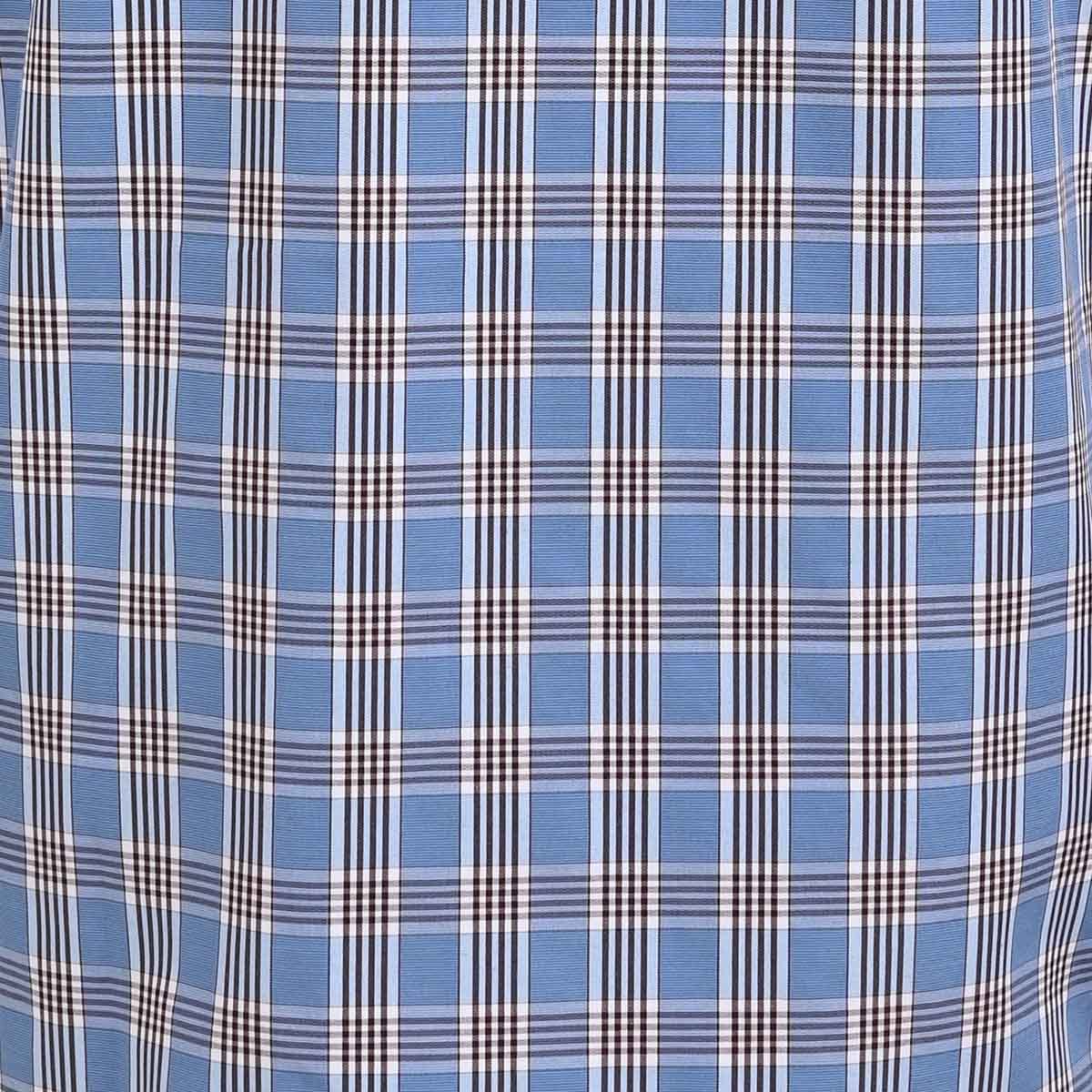 Camisa De Manga Larga A Cuadros Azul