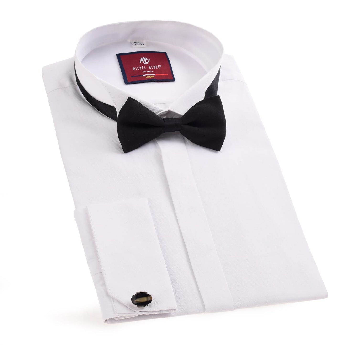 Camisa cuello de paloma blanca
