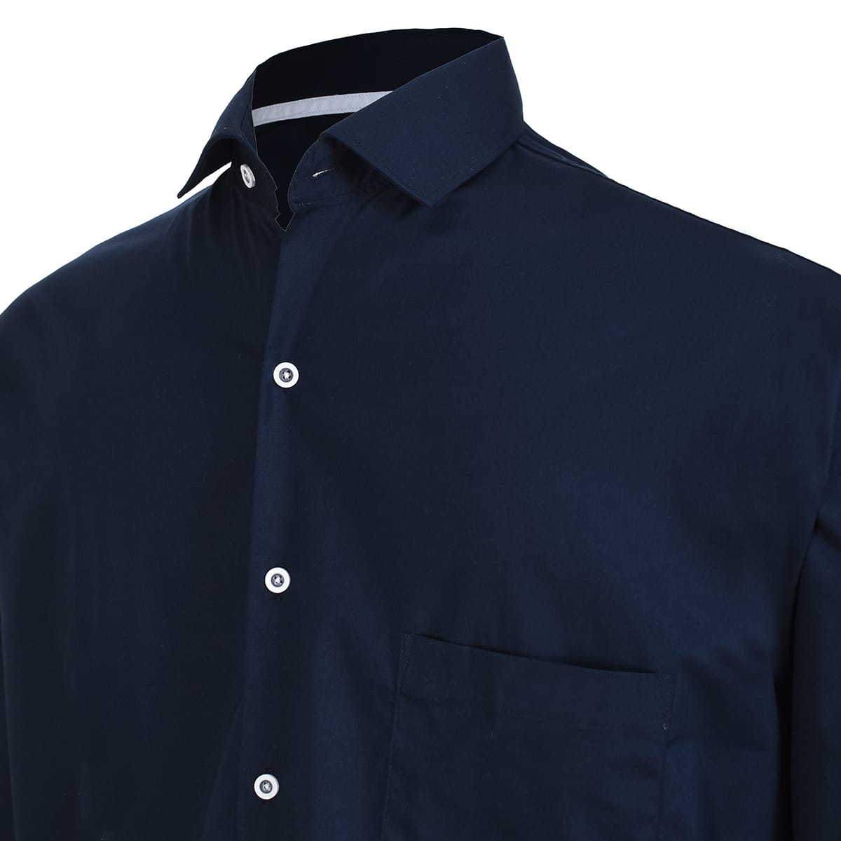 Camisa Casual Hombre Manga Larga En Azul Marino