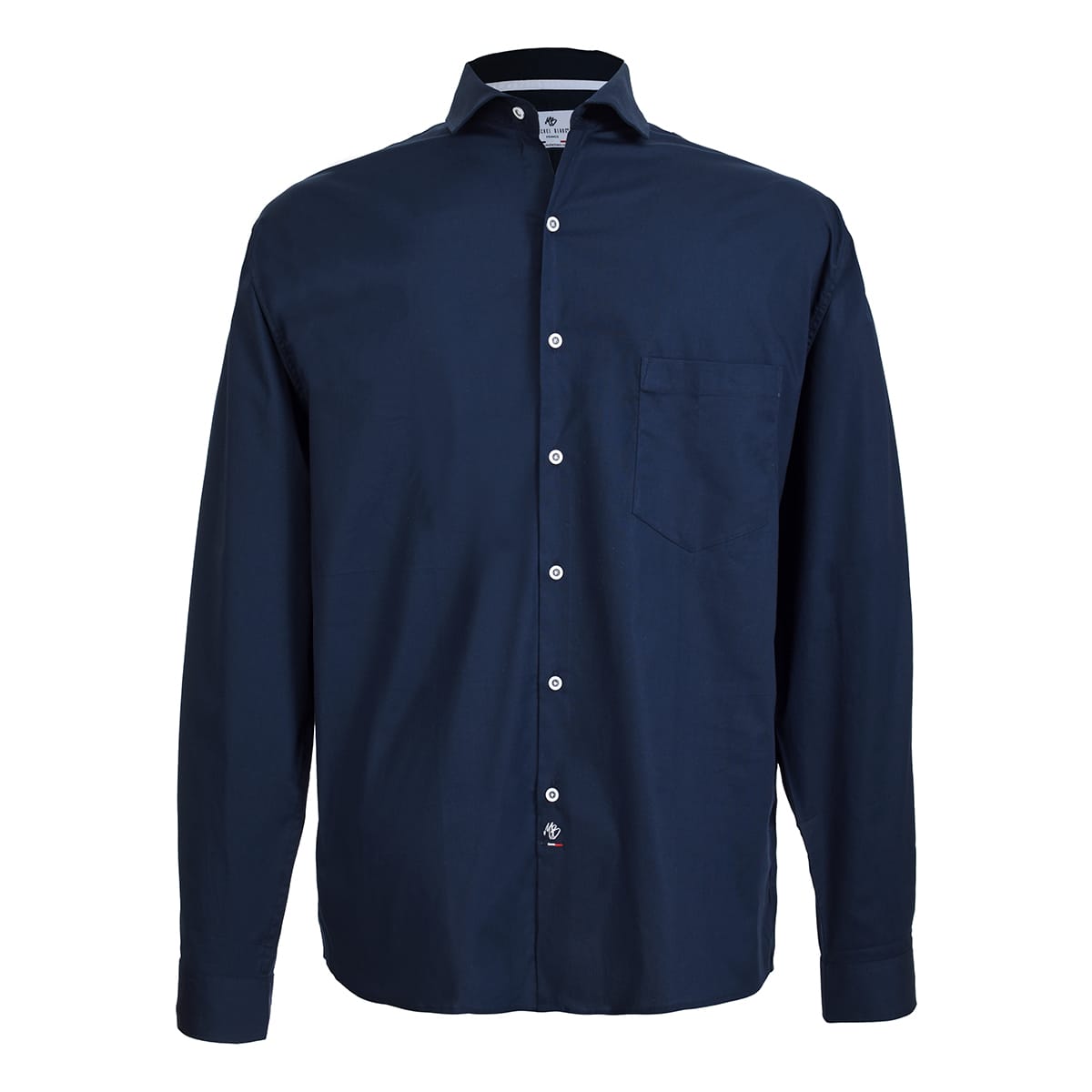 Camisa Casual Manga Larga Hombre Camisa Manga Larga Azul Marino