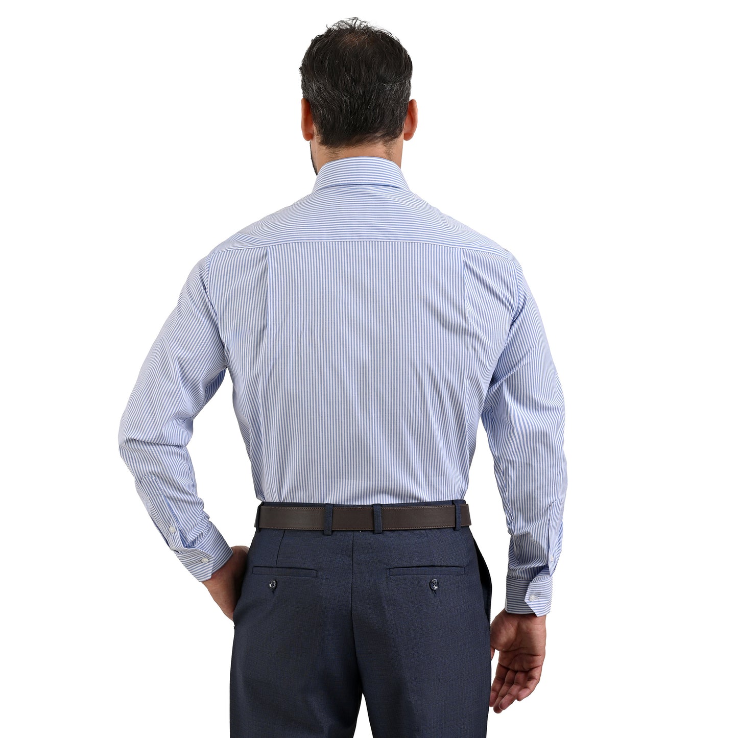 Camisa Michel Blanc azul con rayas