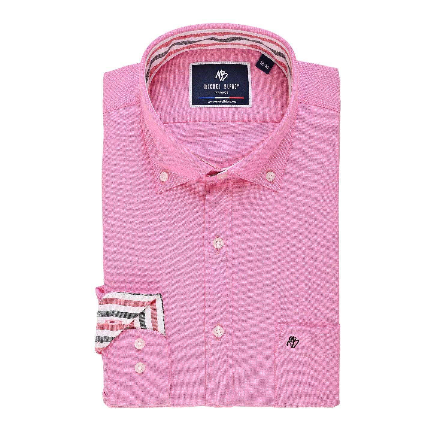 Camisa casual button down rosa