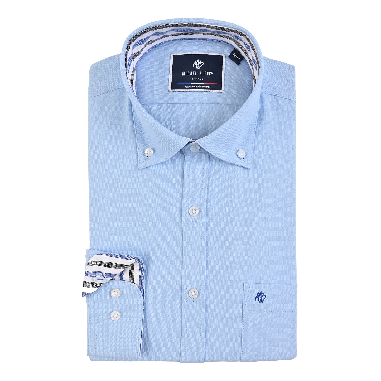 Camisa casual button down cielo