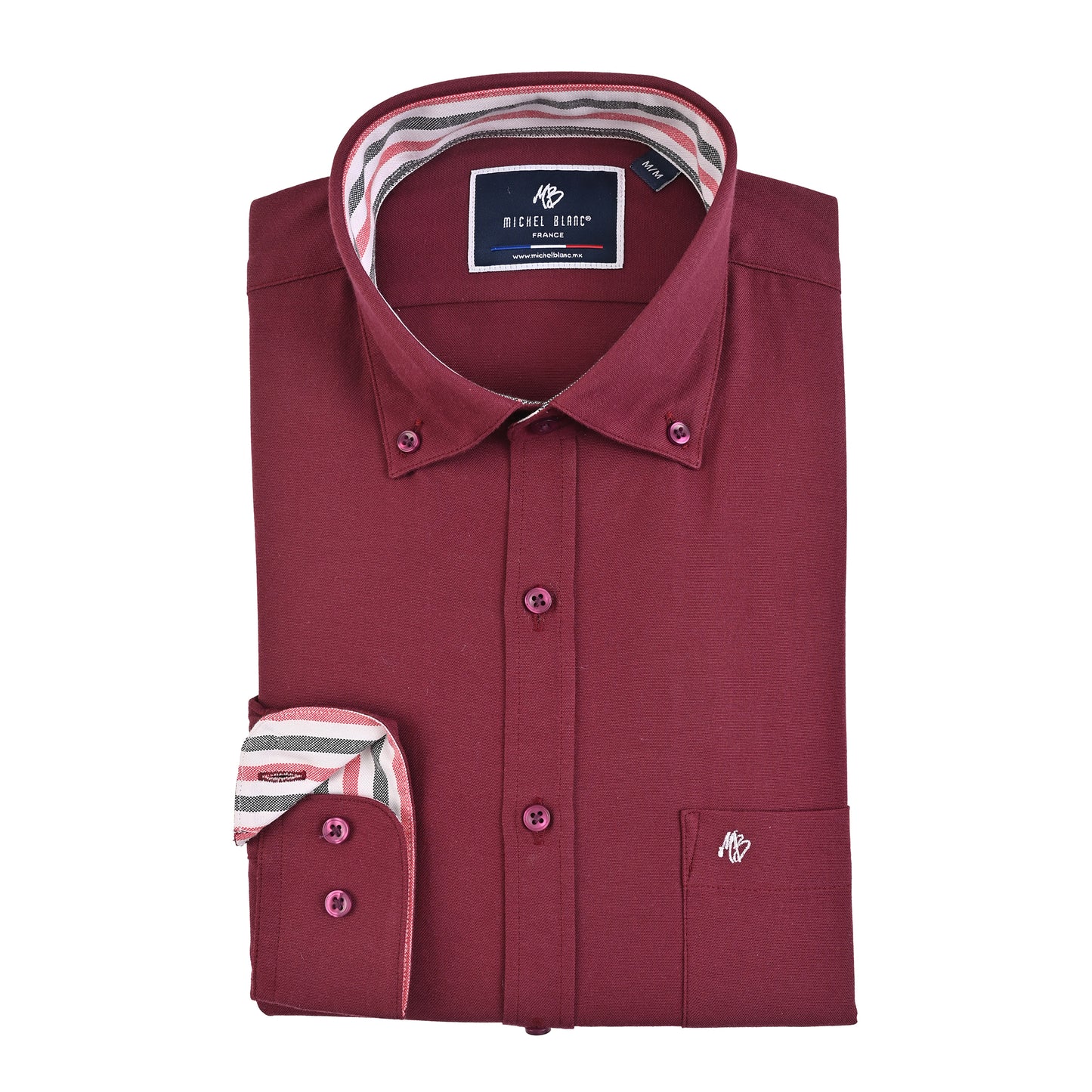 Camisa casual button down tinto