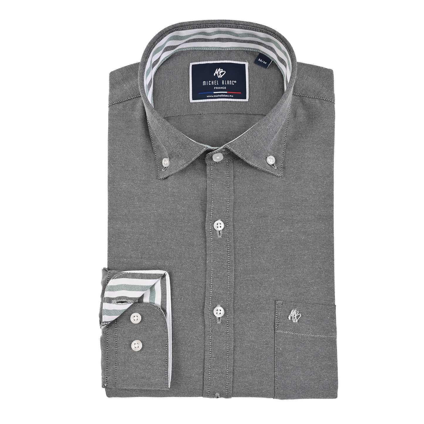 Camisa casual button down gris