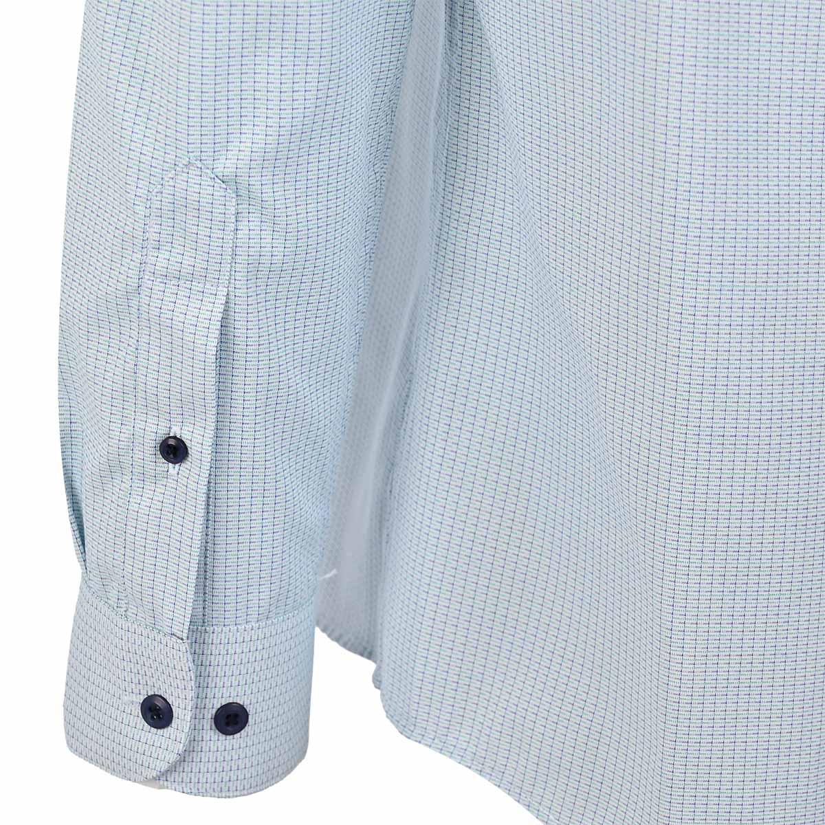 Camisa Smart Casual Verde Estampada – Cuello con Botones