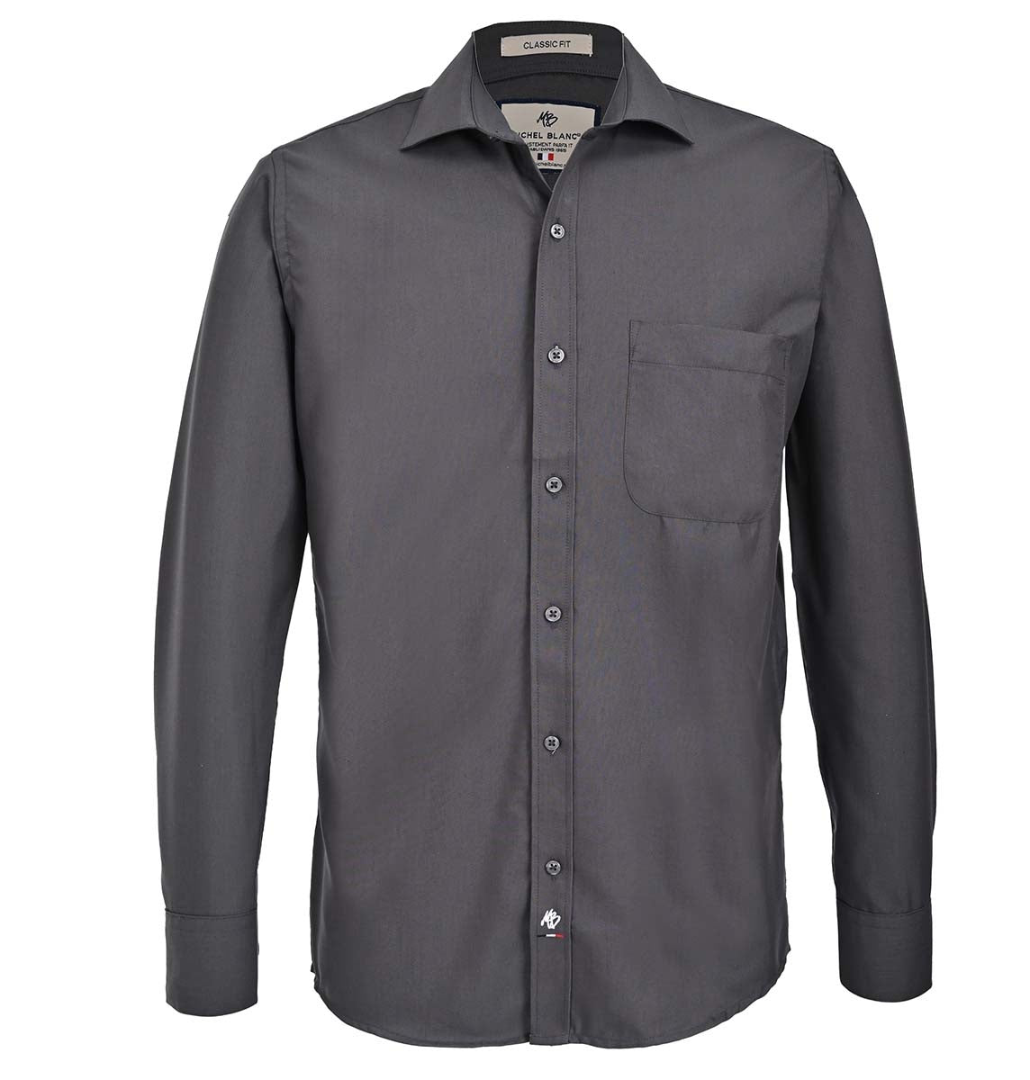 Camisa gris oxford para hombre sale