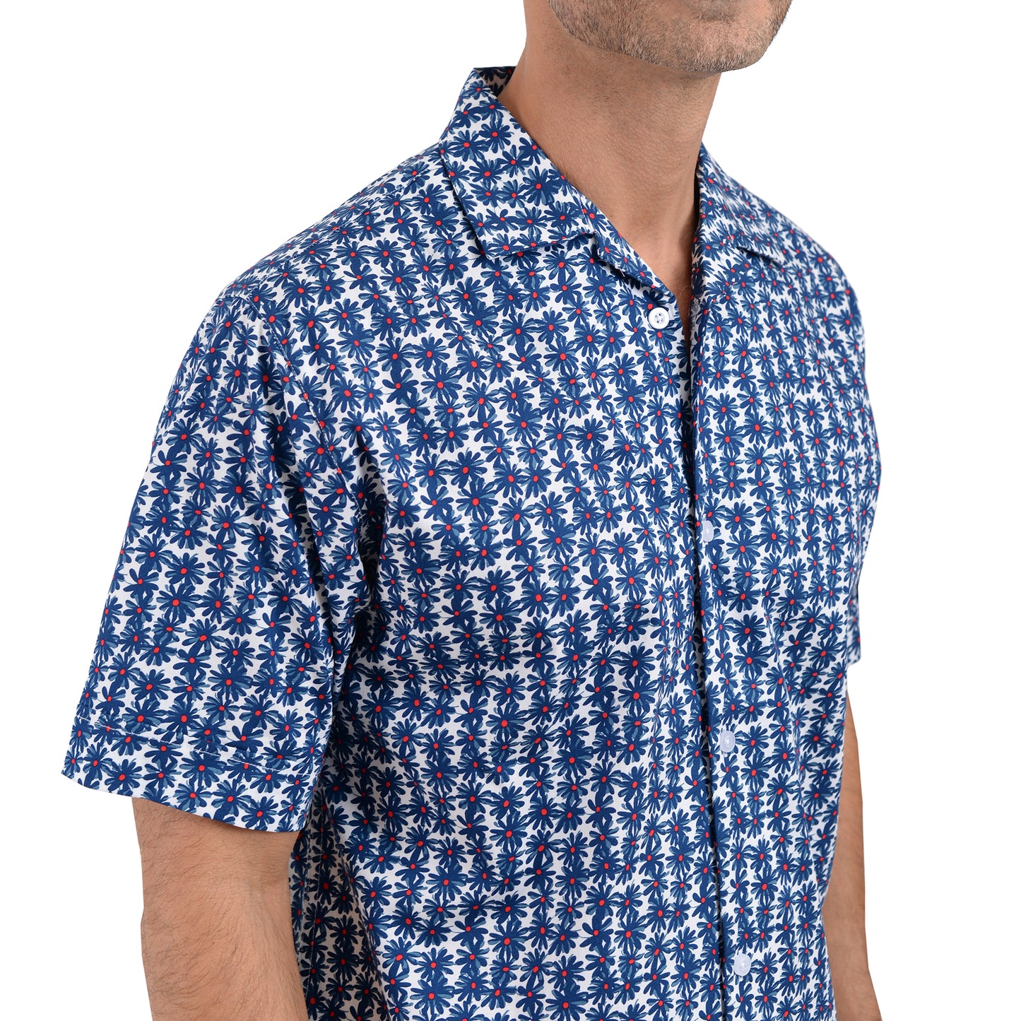Camisa De Flores Manga Corta