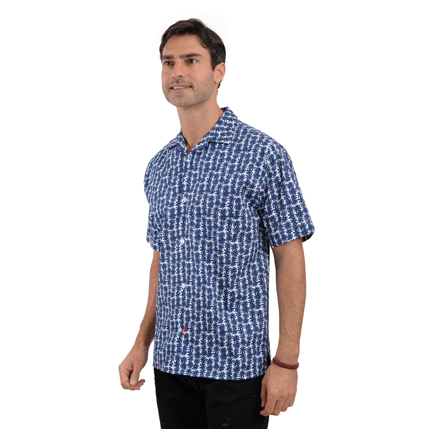 Camisa De Flores Manga Corta