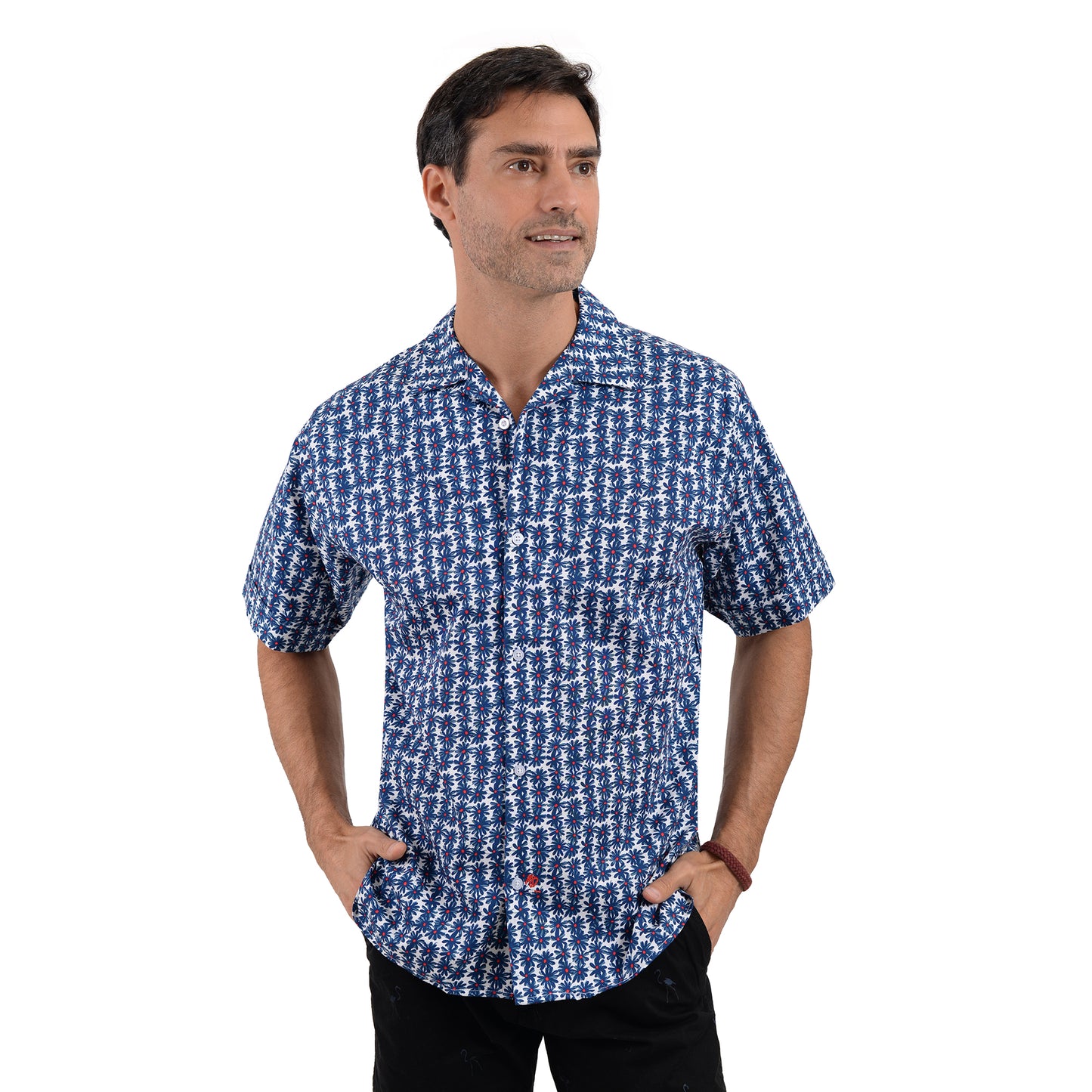 Camisa De Flores Manga Corta