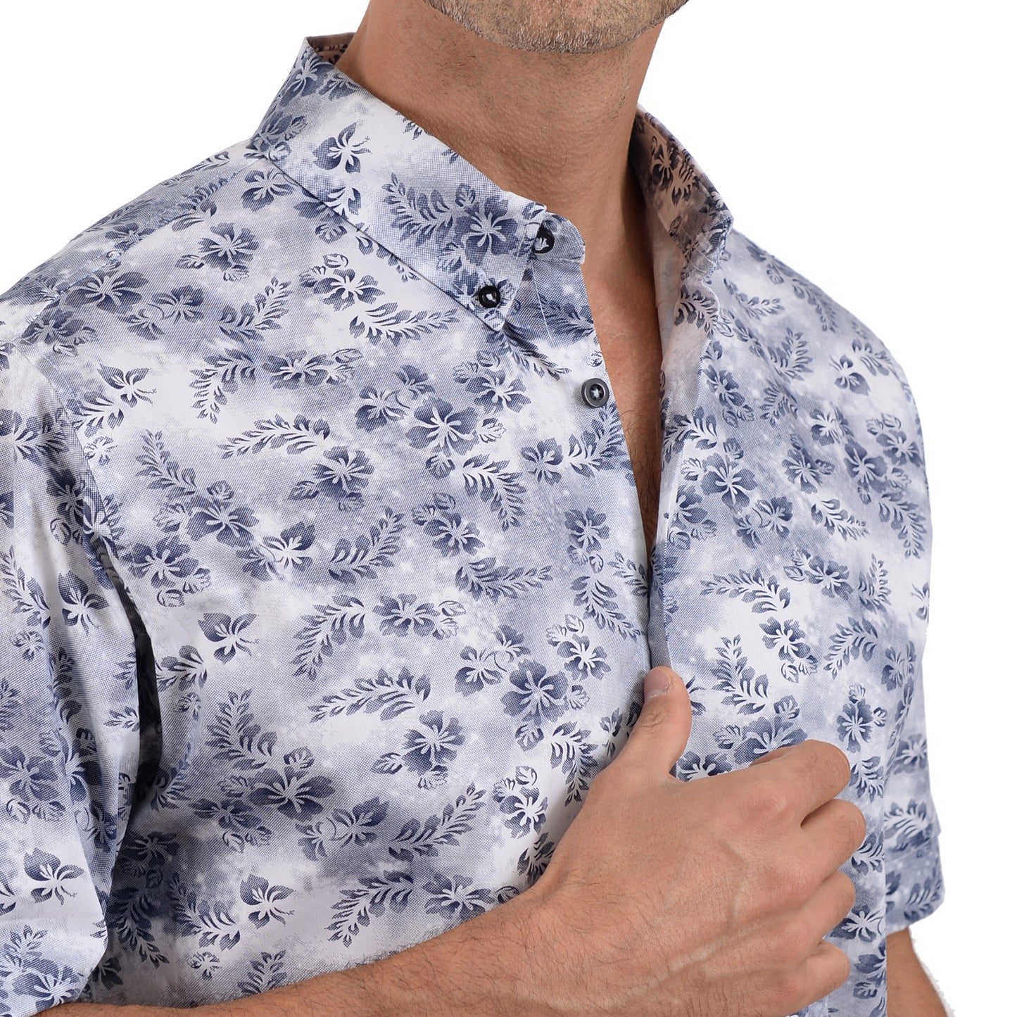 Camisa Estampada De Flores Manga Corta