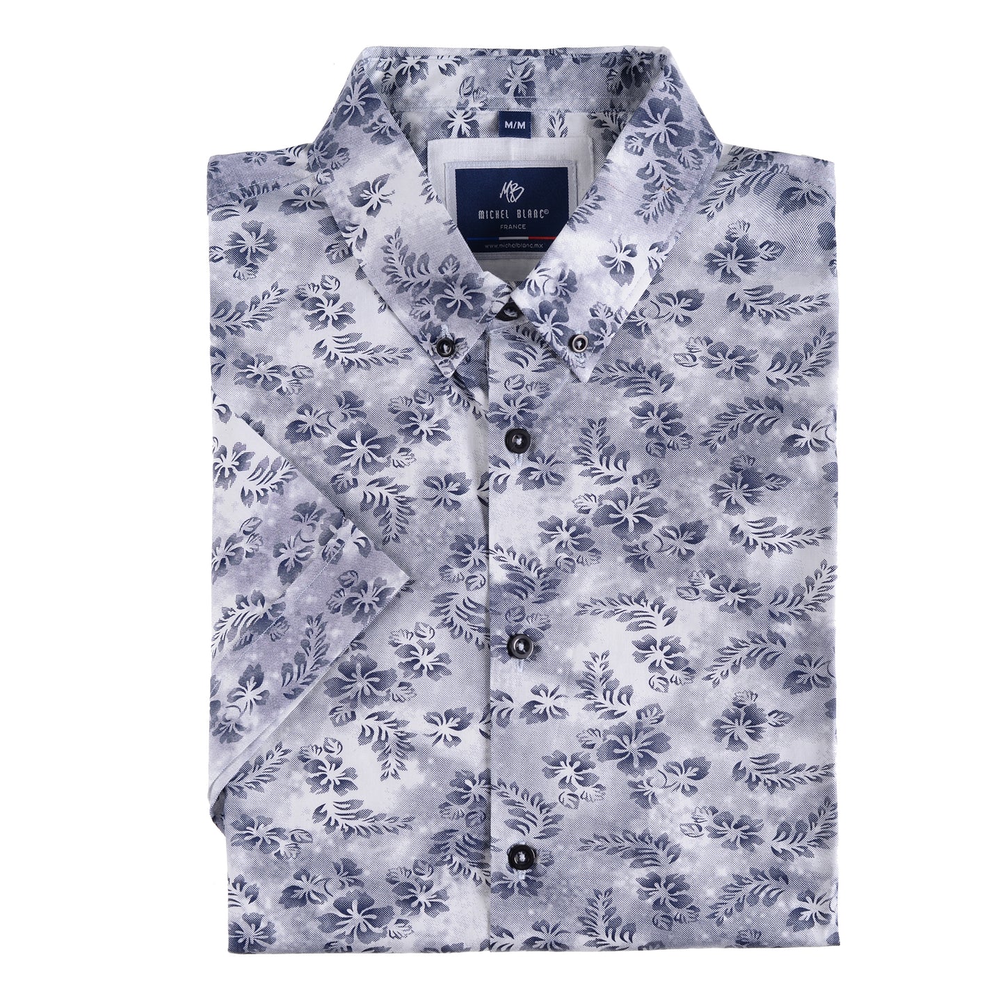 Camisa Estampada De Flores Manga Corta