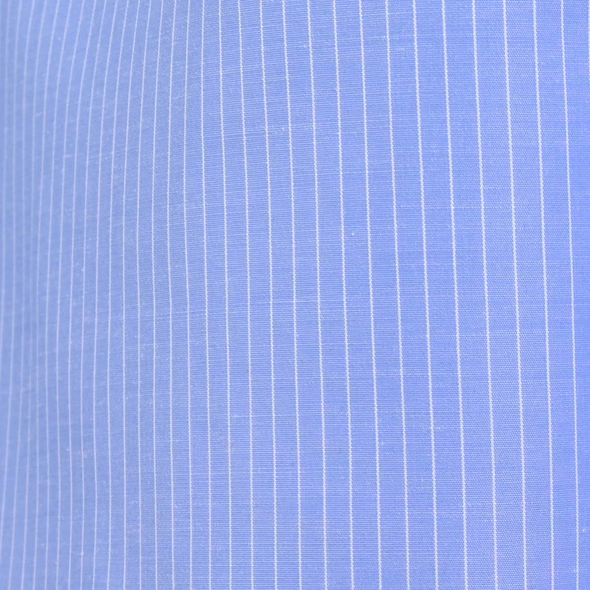 Camisa A Cuello Y Puño Blanco Azul Rayada.