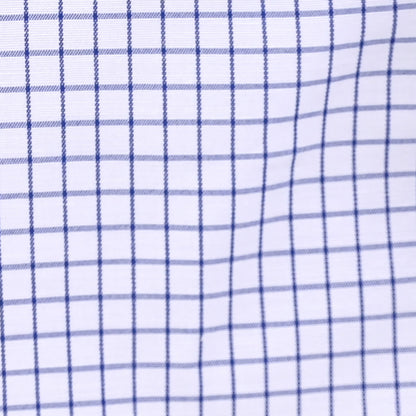 Camisa Estampada De Manga Larga Azul Blanco Para Hombre