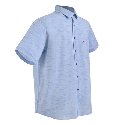 Camisa de playa rayada color azul medio