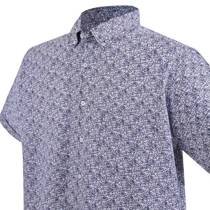 Camisa de playa con estampado floral navy