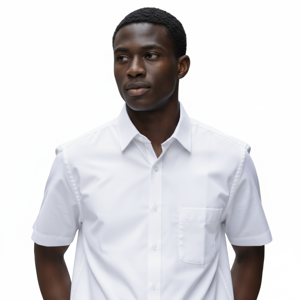 Camisa manga corta blanca básica