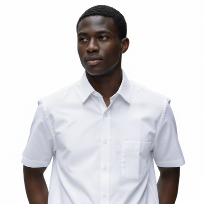 Camisa manga corta blanca básica