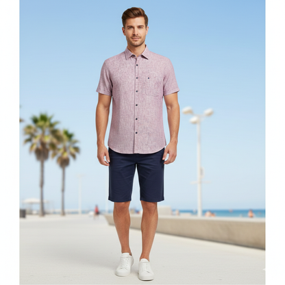 Camisa manga corta color vino