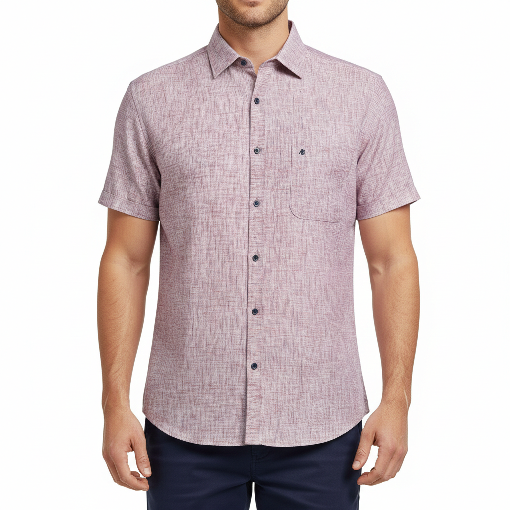 Camisa manga corta color vino