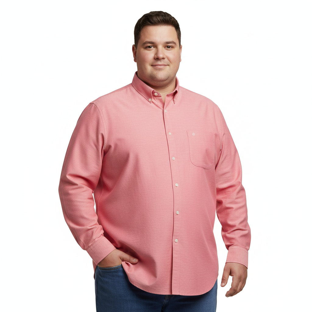 Camisa talla extra roja con botón down.