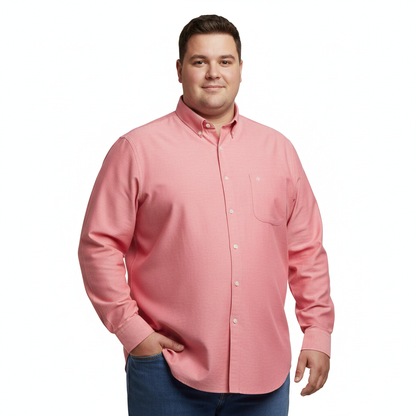 Camisa talla extra roja con botón down.