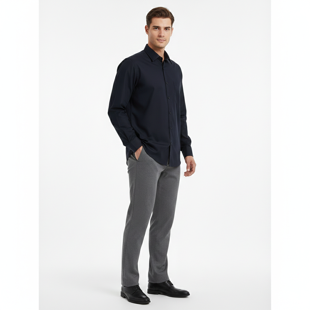 Camisa tipo playera soft touch azul marino
