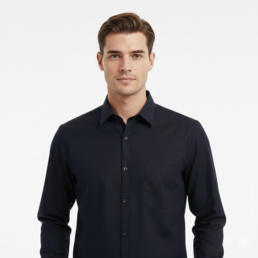 Camisa tipo playera soft touch azul marino