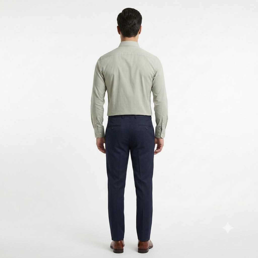 Camisa de Vestir Verde Suave – Microtextura Premium