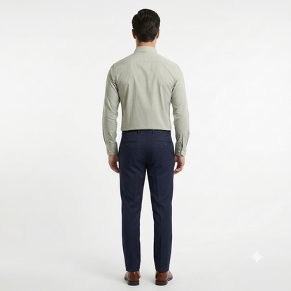 Camisa de Vestir Verde Suave – Microtextura Premium