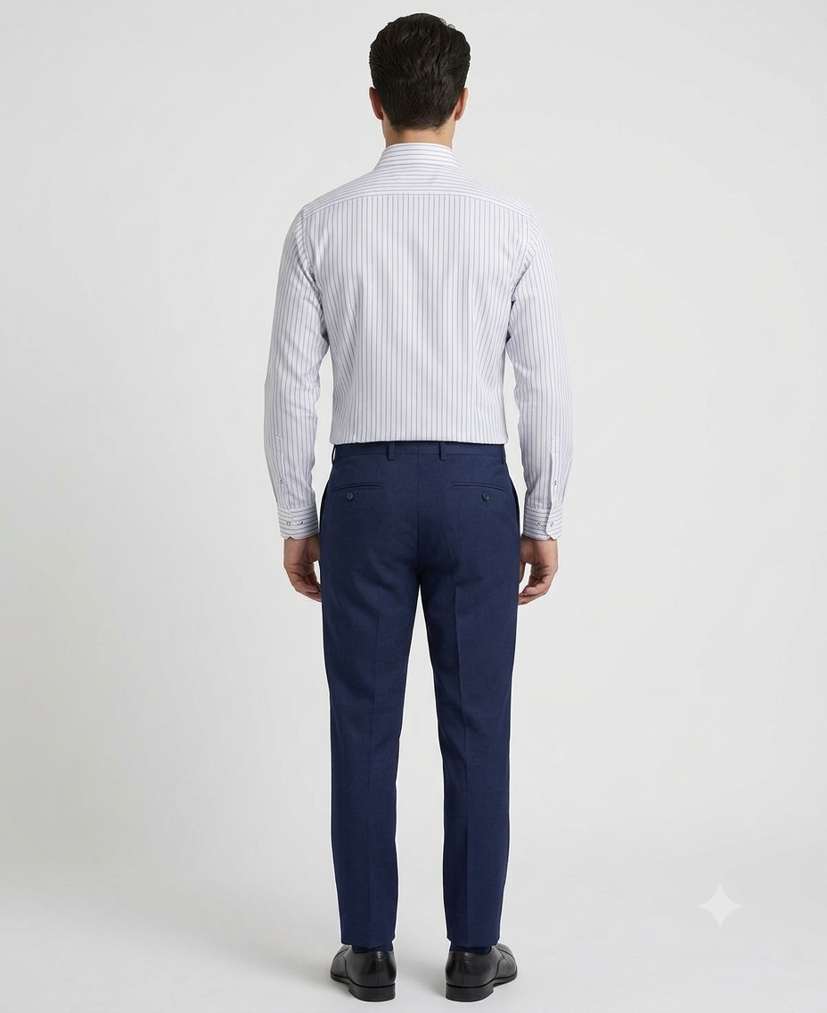 Camisa de Vestir a Rayas Finas Azul Cielo