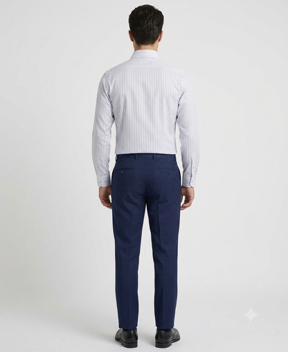 Camisa de Vestir a Rayas Finas Azul Cielo