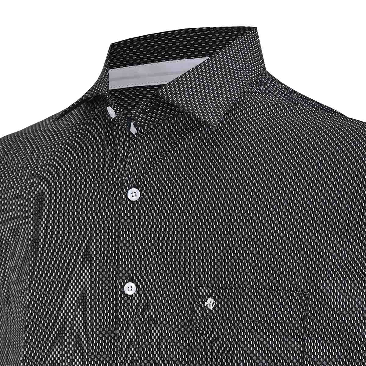 Camisa negra estampada online hombre