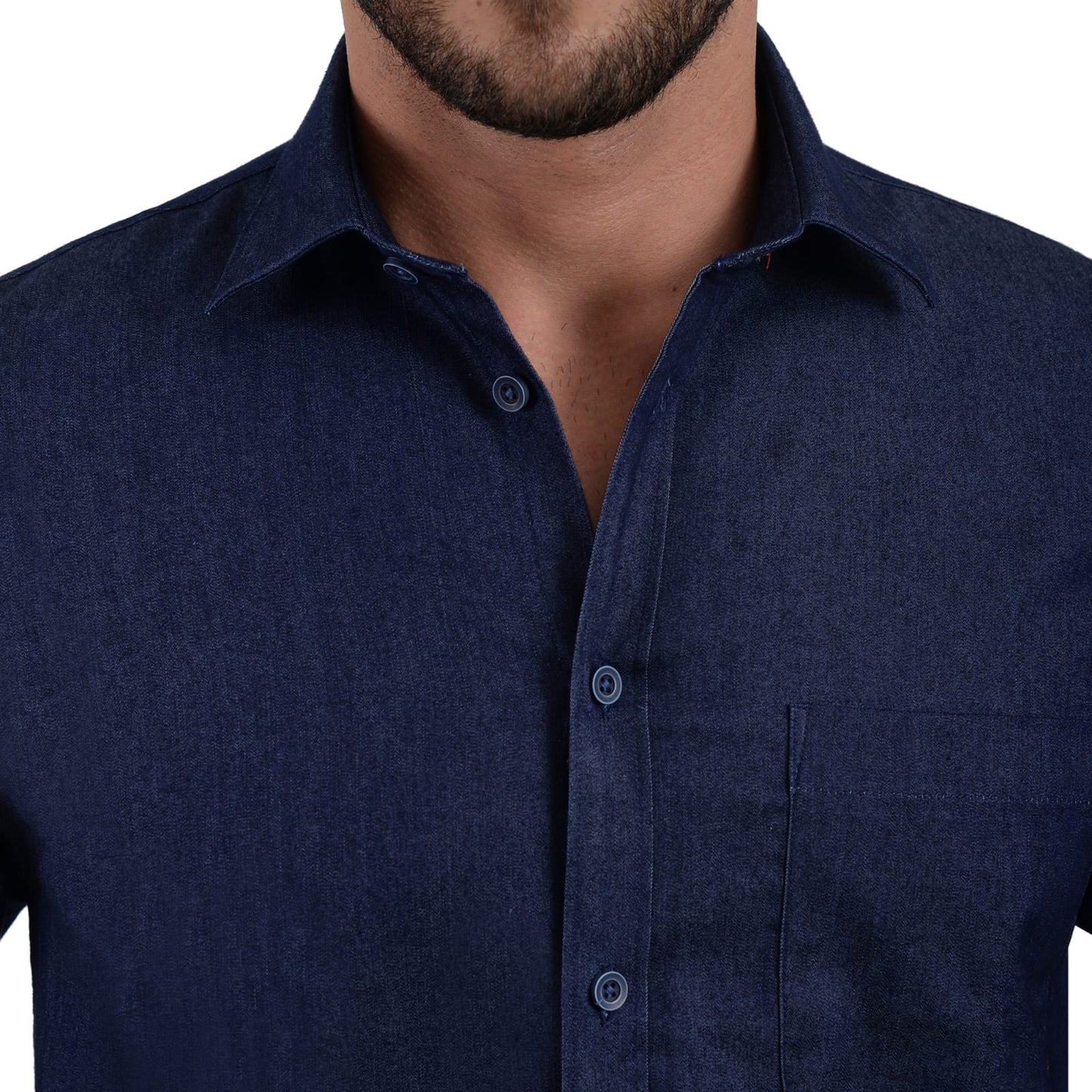 Camisa manga larga tipo denim azul marino