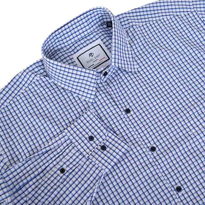 Camisa De cuadros Azul Marino Talla Extra Para Hombre