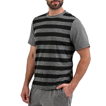 Pijama manga corta gris con negro y pantalón gris