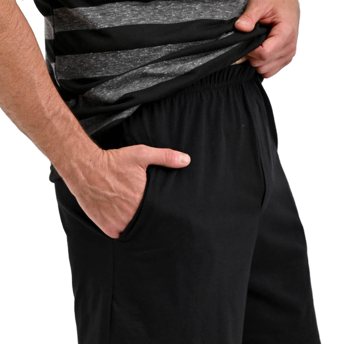 Pijama manga corta gris con negro short negro