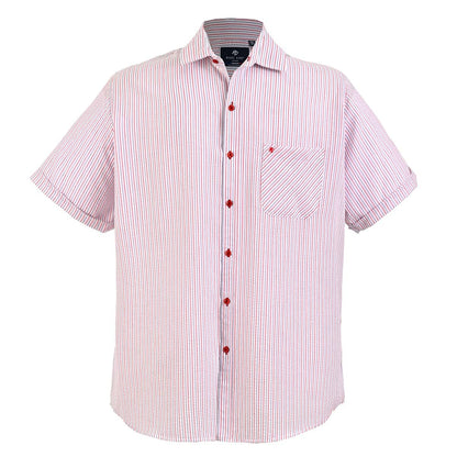 Camisa chazarilla roja con blanco manga corta