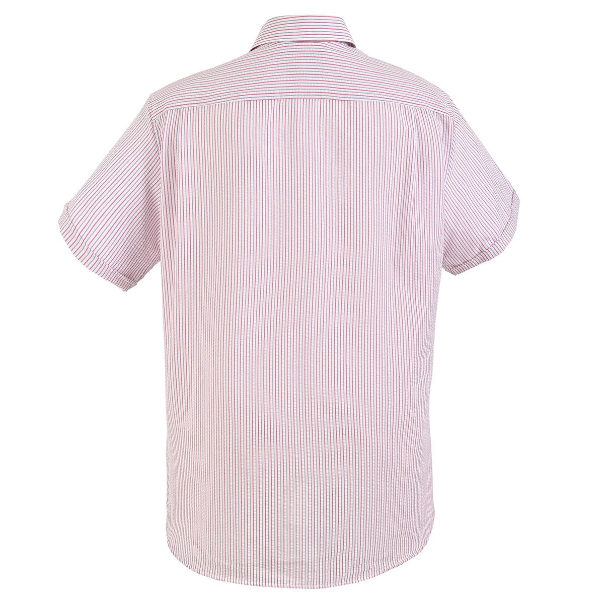 Camisa chazarilla roja con blanco manga corta