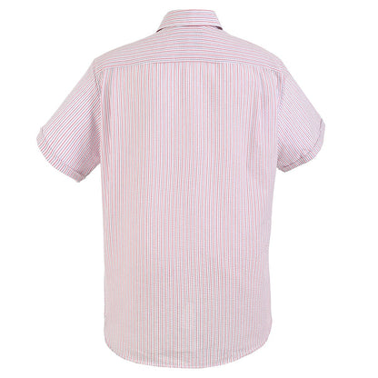 Camisa chazarilla roja con blanco manga corta