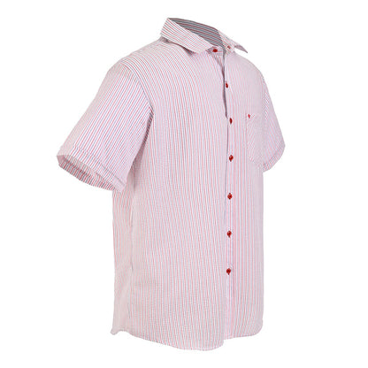 Camisa chazarilla roja con blanco manga corta