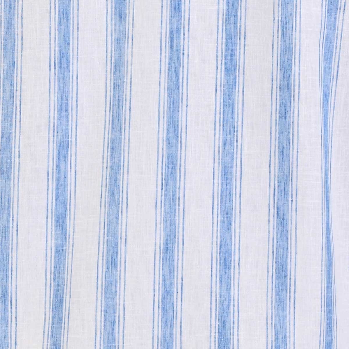 Camisa manga corta chazarilla blanca con rayas azul cielo