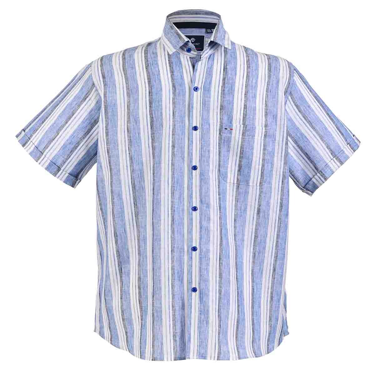 Camisa manga corta chazarilla azul francia con rayas