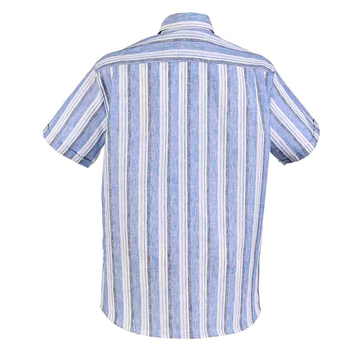 Camisa manga corta chazarilla azul francia con rayas